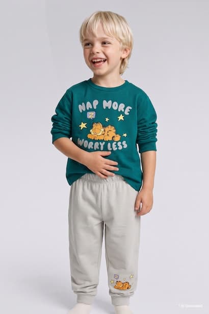 Baby Boy 100% Cotton Garfield Licensed Printed 2-Piece Pajama Set Homewear