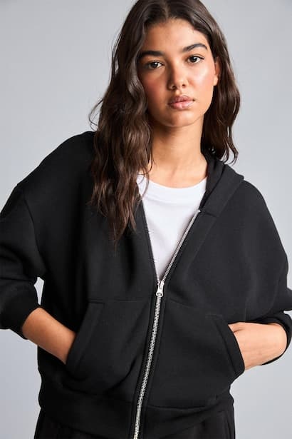 Crop Thick Sweatshirt Fabric Cardigan