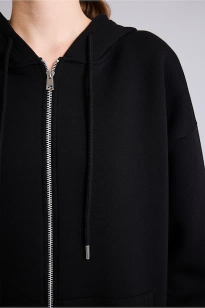 Oversize Hooded Thick Fabric Cardigan (٤)