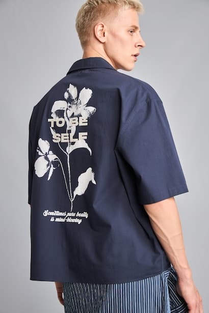 Boxy Fit Cotton Short Sleeve Shirt