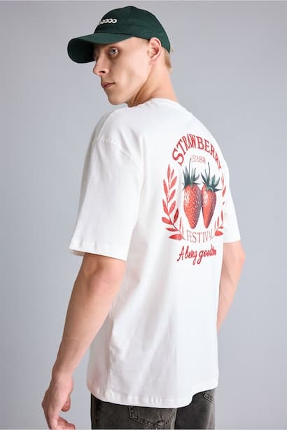 Oversize Crew Neck Back Print T-Shirt