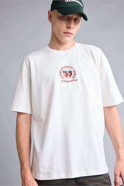 Oversize Crew Neck Back Print T-Shirt (٤)