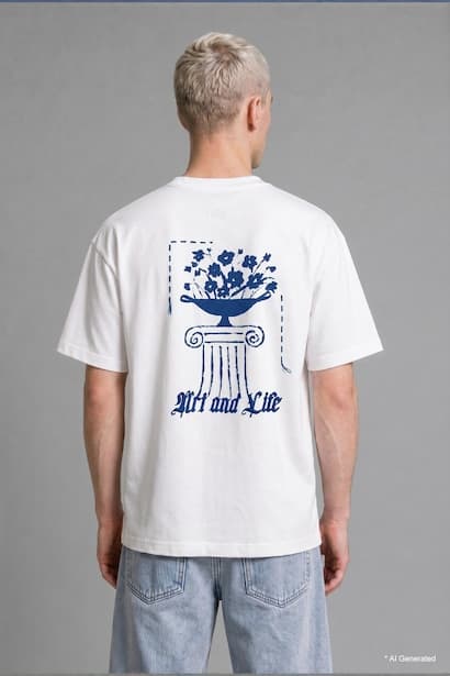 Oversize Crew Neck Printed T-Shirt (٤)