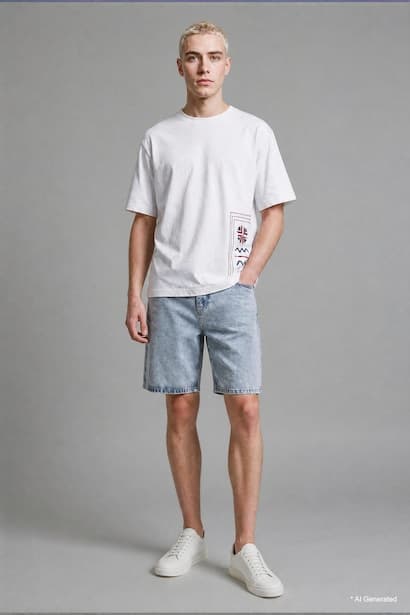 Oversize Fit Short Sleeve T-Shirt (٣)