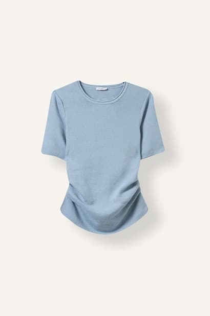Fitted Ribbed Knit Crew Neck Basic Pullover Modest (٤)