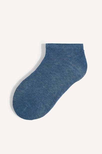 Woman 7 Piece Cotton Textured Socks Bobby Socks (٣)