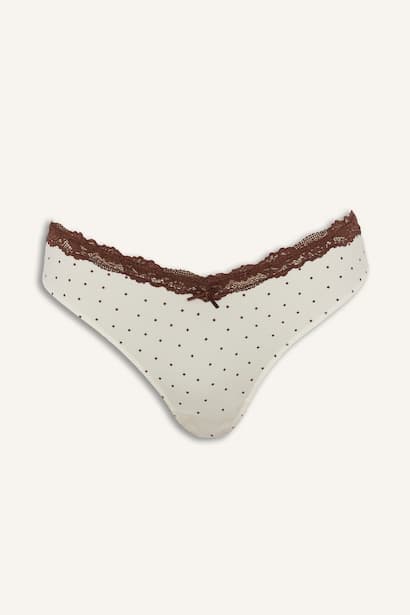 Elastic Waist Printed Bow Detail Briefs
