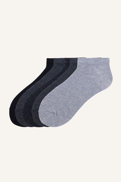 Boy Cotton Mid-Cut 5 Piece Socks