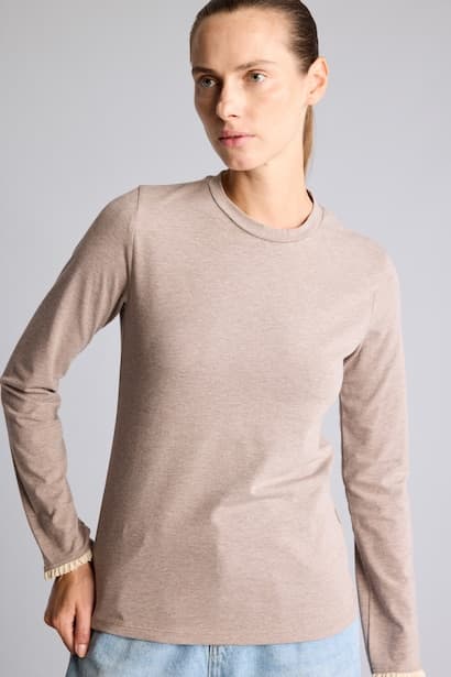 Slim Fit Basic Crew Neck Long Sleeve Tunic Modest