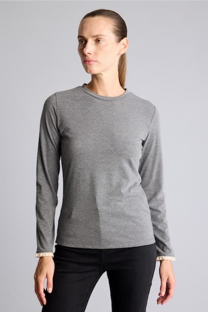 Slim Fit Basic Jersey Crew Neck Long Sleeve Tunic (3)