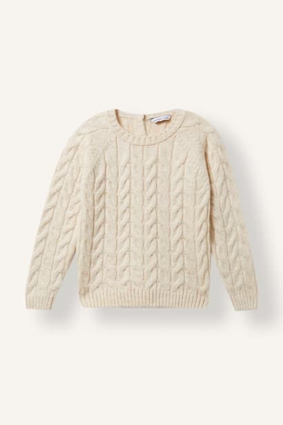 Baby Girl Crew Neck Cable Knit Basic Sweater Pullover (٣)