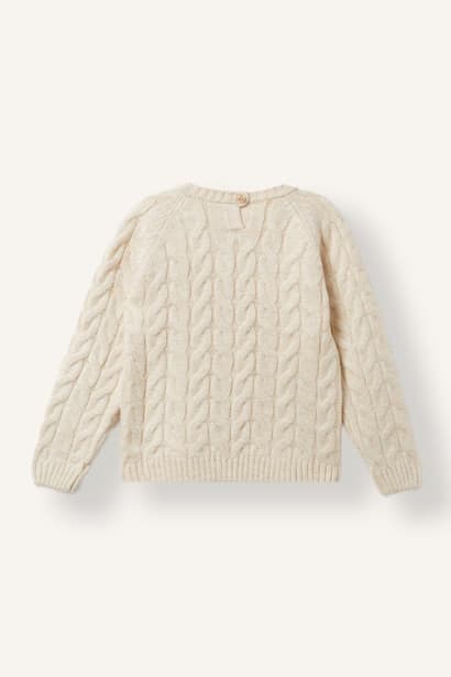 Baby Girl Crew Neck Cable Knit Basic Sweater Pullover (٤)