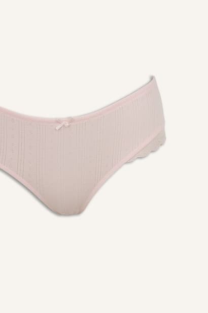 2-Pack Lace Details 100% Cotton Briefs Underwear (٤)
