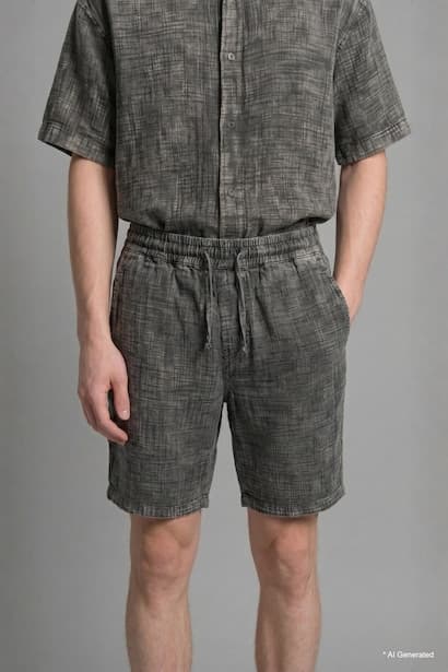 100% Cotton Relax Fit Elastic Tie Waist Shorts (4)
