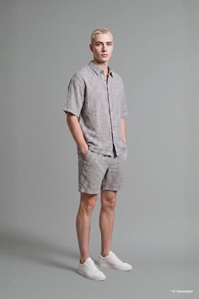 100% Cotton Relax Fit Elastic Waist Shorts