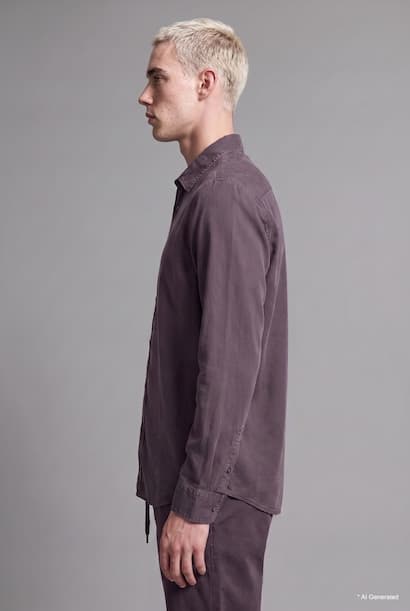 Regular Fit Button-Up Long Sleeve Shirt (٣)