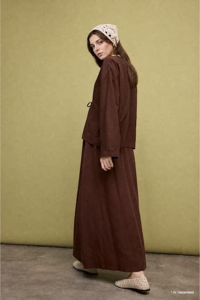 A-Length Linen Long Maxi Skirt (٤)
