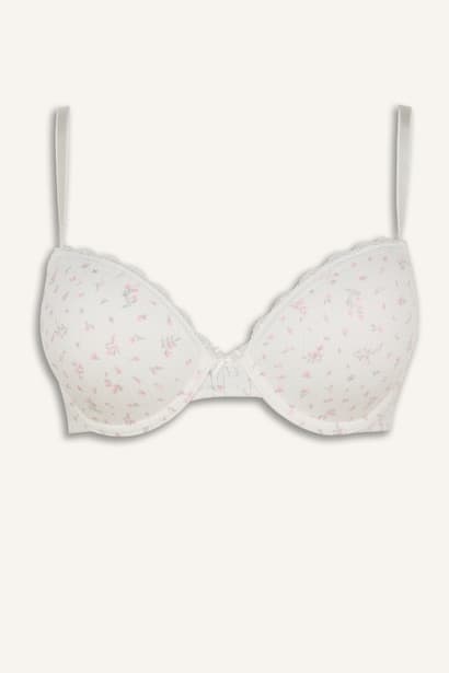 100% Cotton Floral Underwired Padded Bra Underwear