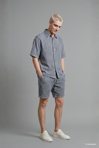 Boxy Fit Muslin Short Sleeve Shirt