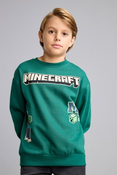 Boy Minecraft Soft Fleece Lining Sweatshirt (٣)