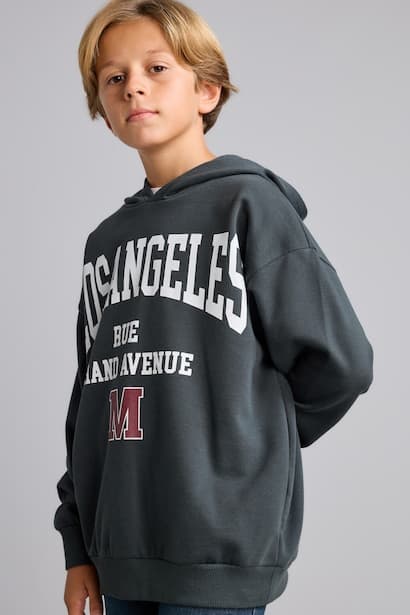 Boy Printed Fleece Lined Hoodie