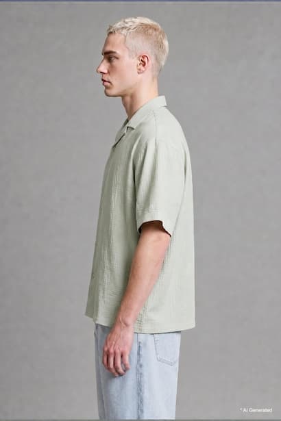 Boxy Fit Muslin Short Sleeve Shirt (٤)