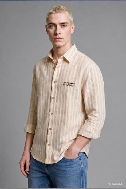 Boxy Fit Crinkle Long Sleeve Shirt