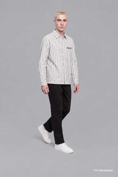 Boxy Fit Crinkle Long Sleeve Shirt