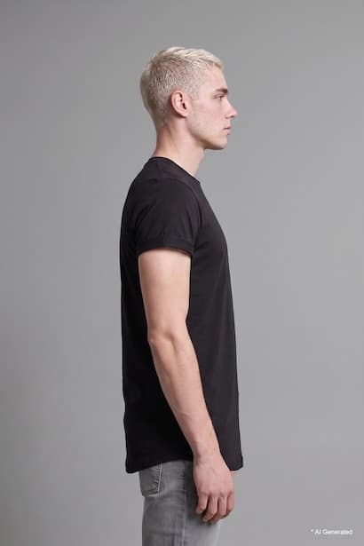 Long Fit Short Sleeve T-Shirt (٣)