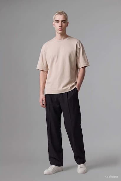 Pleated Barrel Trousers with Belt