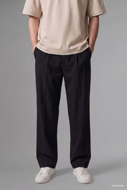 Pleated Barrel Trousers with Belt (3)