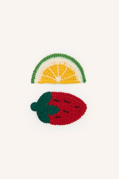 Baby Girl 2 Piece Fruit Figure Knitted Hair Clips Toys