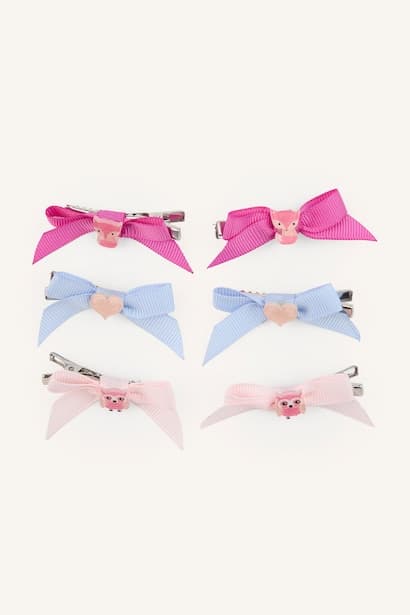 Baby Girl 6 Piece Bow Detail Hair Clips Toys