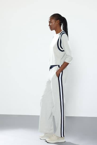 Straight Fit Grey 100% Cotton with Pockets Trousers