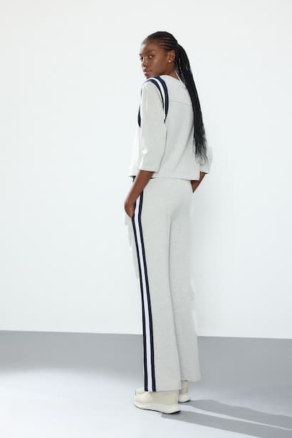 Straight Fit Grey 100% Cotton with Pockets Trousers (٣)