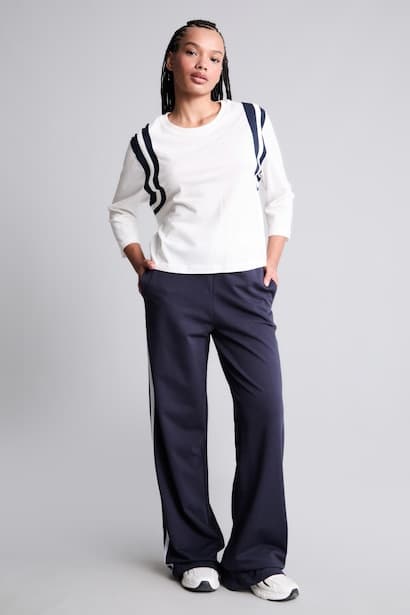 Straight Fit With Pockets Thin Sweatshirt Fabric Trousers (٤)