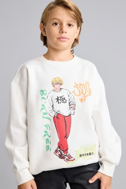 Boy Overshirt Fit Fleece Lining Sweatshirt