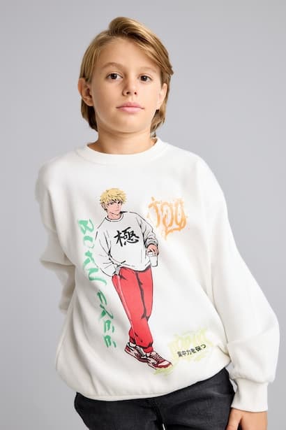 Boy Overshirt Fit Fleece Lining Sweatshirt (3)