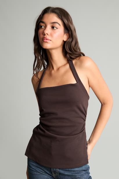 Fitted Halter Neck Basic Top (3)
