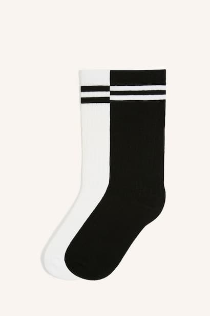 Girl Cotton Below Knee 2 Piece Socks