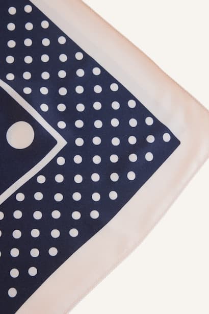 Woman Rectangle Clasp Polka Dots Scarf Belt (٣)