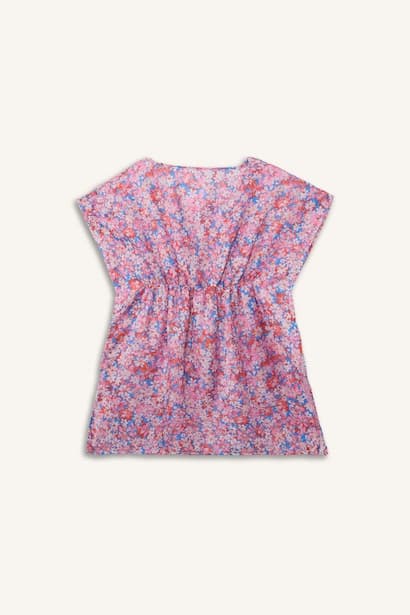 Girl Floral Crew Neck Poncho Scarf (٣)