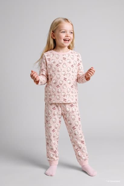 Baby Girl 100% Cotton Hello Kitty 2 Piece Pyjama Set Homewear