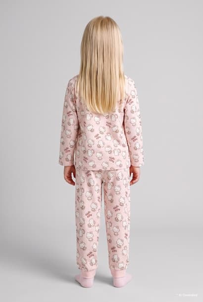 Baby Girl 100% Cotton Hello Kitty 2 Piece Pyjama Set Homewear (٣)