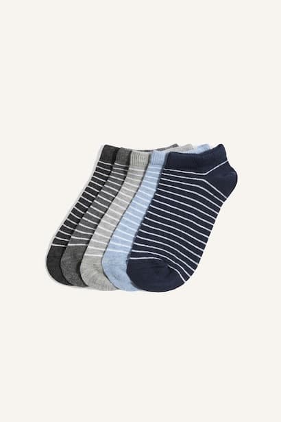Boy Striped 5 Piece Cotton Ankle Socks