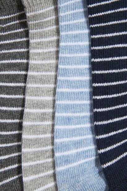 Boy Striped 5 Piece Cotton Ankle Socks (٣)