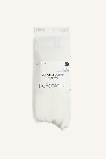 Girl Plain Cotton 3 Piece Pantyhose (3-Pack)