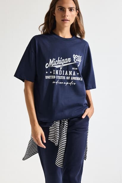 Oversize Fit 100% Cotton Printed Crew Neck Short Sleeve T-Shirt