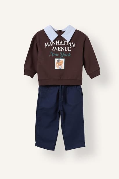 Baby Boy Cotton Teddy Bear Print 2 Piece Set (4)