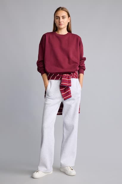 Straight Fit Heavy Fabric Elastic Waist Trousers